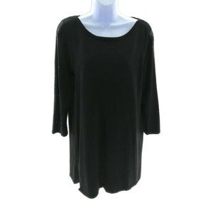 Cable & Gauge Women's Black Long Sleeve Cold Shoulder Sweater Size Medium
